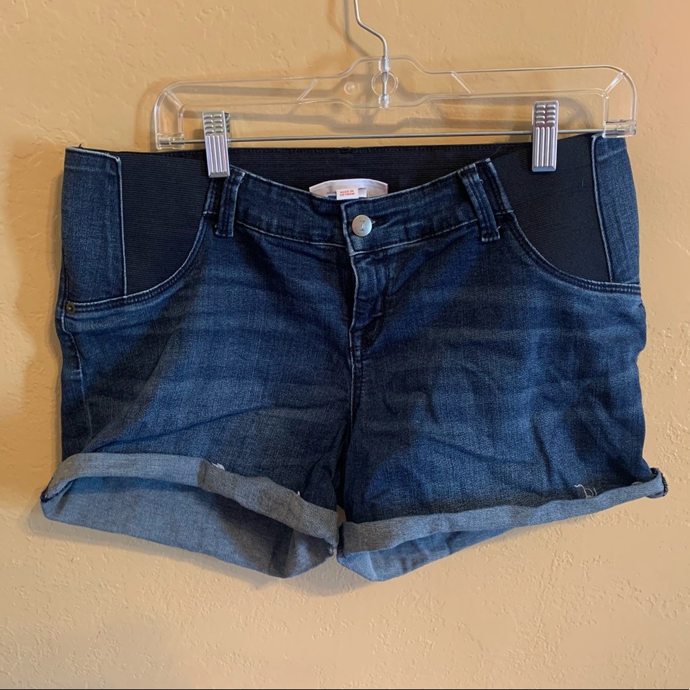 Isabel Maternity Under Belly Midi Rolled Cuff Denim Short size 10